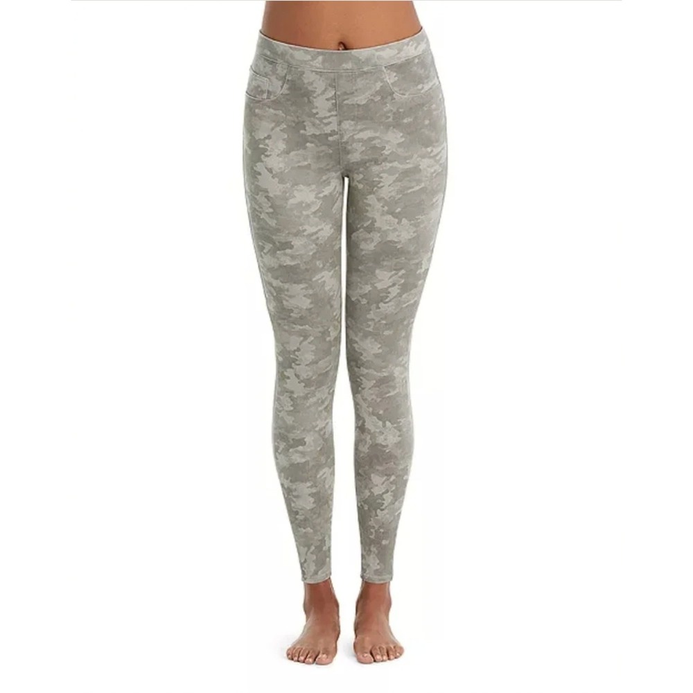 Spanx Womens Medium Pants Camo Jean-ish Ankle Leggings Twill‎ Shaping Skinny